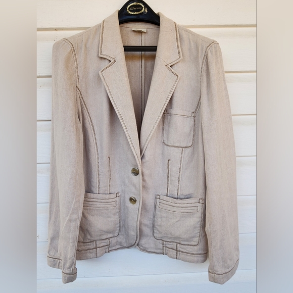 J. Jill Jackets & Blazers - J. Jill Cream Linen/Cotton Blazer!!!
